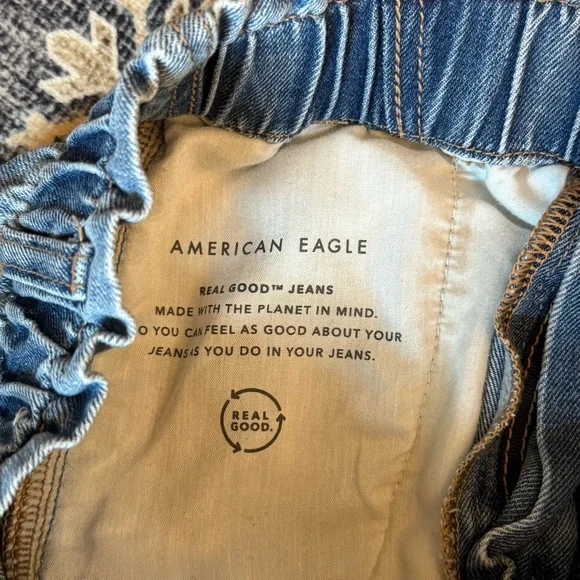 American Eagle High-Waist Straight Leg Paper Bag Denim Jean’s Women’s 4 Short - Picture 9 of 12
